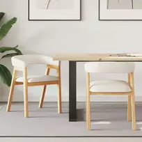 Valgomojo kėdės 2 pcs Natūrali 54 x 57 x 73 cm