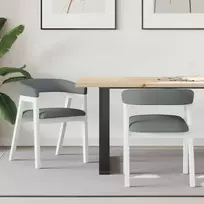 Valgomojo kėdės 2 pcs Balta 54 x 57 x 73 cm Kietas gumos medis