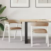 Valgomojo kėdės 2 pcs Balta 54 x 57 x 73 cm Kietas gumos medis