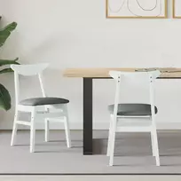 Valgomojo kėdės 2 pcs Balta 42 x 47.5 x 81 cm