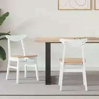 Valgomojo kėdės 2 pcs Balta 42 x 47.5 x 81 cm