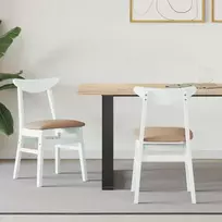 Valgomojo kėdės 2 pcs Balta 42 x 47.5 x 81 cm