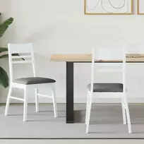 Valgomojo kėdės 2 pcs Balta 43 x 54 x 89 cm Kietas gumos medis
