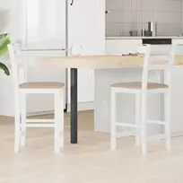 Valgomojo kėdės 2 pcs Balta 40 x 47,5 x 99,5 cm