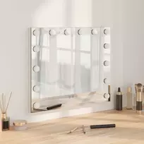 LED makiažo veidrodis Balta 50 x 10 x 44 cm Stiklas ir plienas