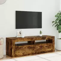 Televizoriaus spintelė su LED, dūminio ąžuolo, 120x35x40cm