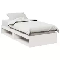 Dieninė lova be čiužinio Balta 75x190 cm medžio masyvo pušis