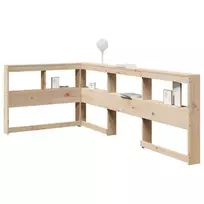 knygų spinta L formos 80 cm pušies medienos masyvas