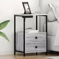 Šalia lovos spintelė 2 pcs Pilkas Sonoma 40 x 31 x 60 cm