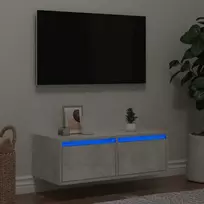 TV spintelė su LED apšvietimu, betono pilka, 75x35,5x25 cm
