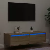 Televizoriaus spintelė su LED apšvietimu, ąžuolo, 100X35,5x25cm