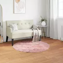 Dirbtinio avių kailio kilimas TAFALLA Rožinė Ø 80 cm
