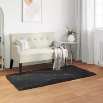 Dirbtinio avių kailio kilimas TAFALLA Juoda 80 x 150 cm