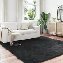 Dirbtinio avių kailio kilimas TAFALLA Juoda 240 x 240 cm