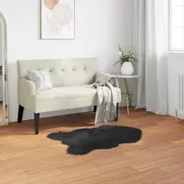 Dirbtinio avių kailio kilimas TAFALLA Juoda 80 x 120 cm