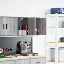sieninės garažo spintos, 2vnt., pilkos, mediena