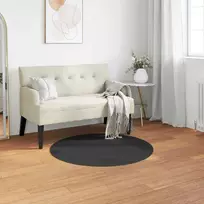 Neslystantis kilimas iš dirbtinio triušio kailio OLITE Juoda
