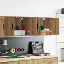 sieninės garažo spintos, 2vnt., artisano ąžuolo, mediena