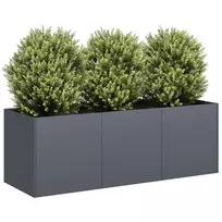 Vazonas, antracito spalvos, 120x40x40 cm, šaltai valcuotas plienas