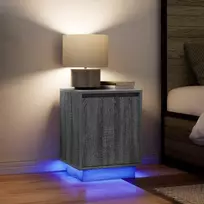 Spintelės prie lovos su LED lemputėmis 2 vnt Pilka Sonoma