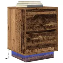 Spintelė prie lovos su LED lemputėmis Old Wood 38x34x50 cm