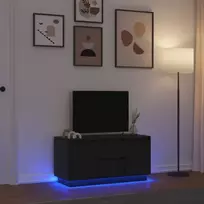 Televizoriaus spintelė su LED apšvietimu, juoda, 100x41x50 cm