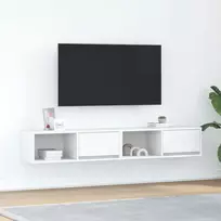 Televizoriaus spintelės, 2vnt., baltos, 80x31x25,5 cm, mediena