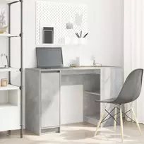 Rašomasis stalas, betono pilkas, 120x42x76 cm, apdirbta mediena