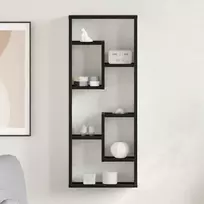 Sieninė lentyna, juodo ąžuolo spalvos, 36x16x90cm, inžinerinė mediena