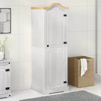 Spintos su lentyna Balta 55 x 52 x 170 cm Kietos pušies mediena