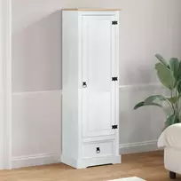 Spintos su stalčių Balta 55 x 38 x 170 cm Kietos pušies mediena