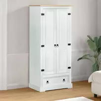 Spintos su stalčių Balta 76 x 50 x 170 cm Kietos pušies mediena