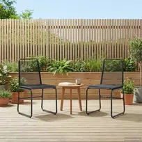 Sodo kėdės 2 pcs Juodas 48 x 55 x 89,5 cm Ratanas