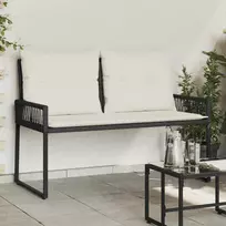 Lauko suolas 4 pcs Juoda ir kreminė balta poliratanas