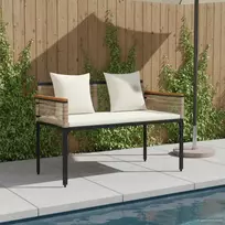 Lauko suolas Bežė ir kreminė balta 117 x 54 x 74.5 cm