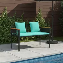 Lauko suolas Juoda ir turkio 117 x 54 x 74.5 cm poliratanas
