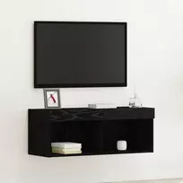 TV spintelių komplektas su LED Juodas ąžuolas 80 x 30 x 30 cm