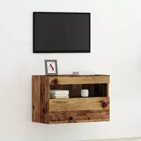 TV sieninė spintelė su LED Sena mediena 60 x 30 x 40 cm