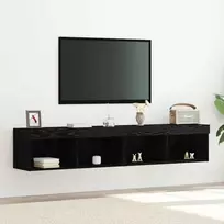 TV spintelių komplektas 2 pcs juoda ąžuolo 80 x 30 x 30 cm