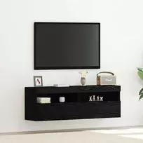 TV sieninė spintelė su LED 2 pcs juoda ąžuolo 60 x 30 x 40 cm