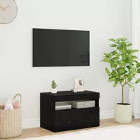 Televizoriaus spintelė su LED Juodas ąžuolas 60 x 35 x 40 cm