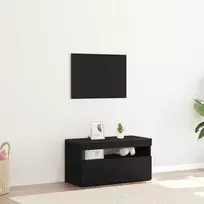Televizoriaus spintelė su LED Juodas ąžuolas 75 x 35 x 40 cm
