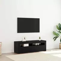 Televizoriaus spintelė su LED Juodas ąžuolas 120 x 35 x 40 cm