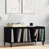 Plokštelių spintelė su lentyna Juodas ąžuolas 100 x 38 x 48 cm
