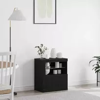 LED Bufetas Juoda 60,5 x 37 x 67 cm Apdirbta mediena