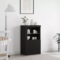 LED Bufetas Juodas ąžuolas 60,5 x 37 x 100 cm Apdirbta mediena