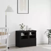 LED Bufetas 2 pcs Juodas ąžuolas 41 x 37 x 67 cm