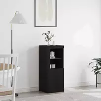 LED Bufetas Juodas ąžuolas 41 x 37 x 100 cm Apdirbta mediena