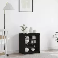 LED Bufetas Juodas ąžuolas 60,5 x 37 x 67 cm Apdirbta mediena