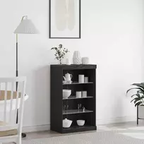 LED Bufetas Juodas ąžuolas 60,5 x 37 x 100 cm Apdirbta mediena